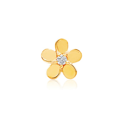Junipurr Gold CZ Flower cartilage earring in solid 14k yellow gold