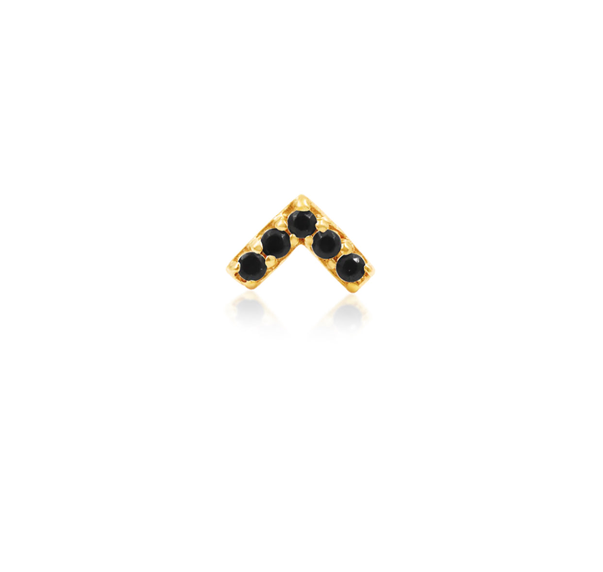 Junipurr Jewellery Chevron Black CZ 14kt Gold Threadless End