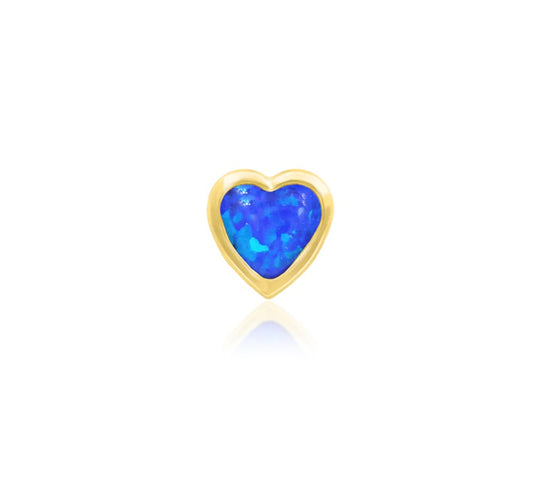 Junipurr Jewellery 14kt blue Opal bezel heart end