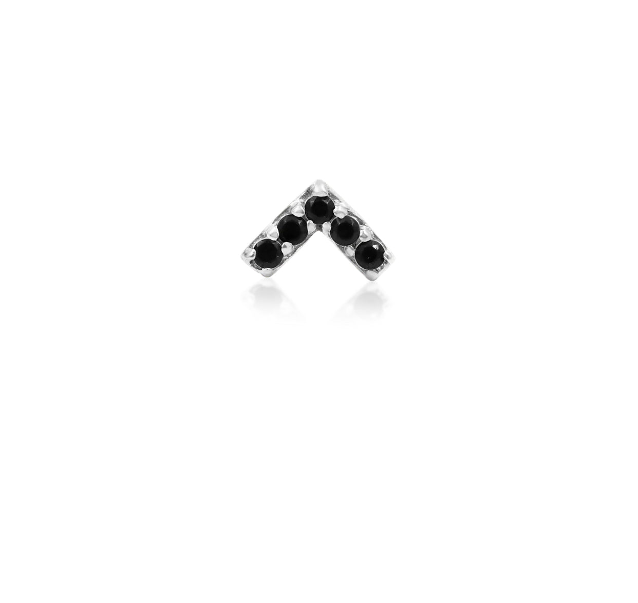 Junipurr Jewellery Chevron Black CZ 14kt Gold Threadless End