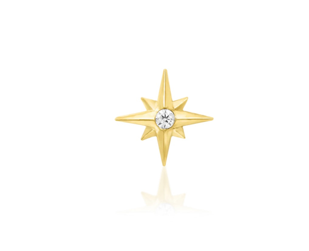 Junipurr Jewellery 14kt Gold Stella Star Threadless End