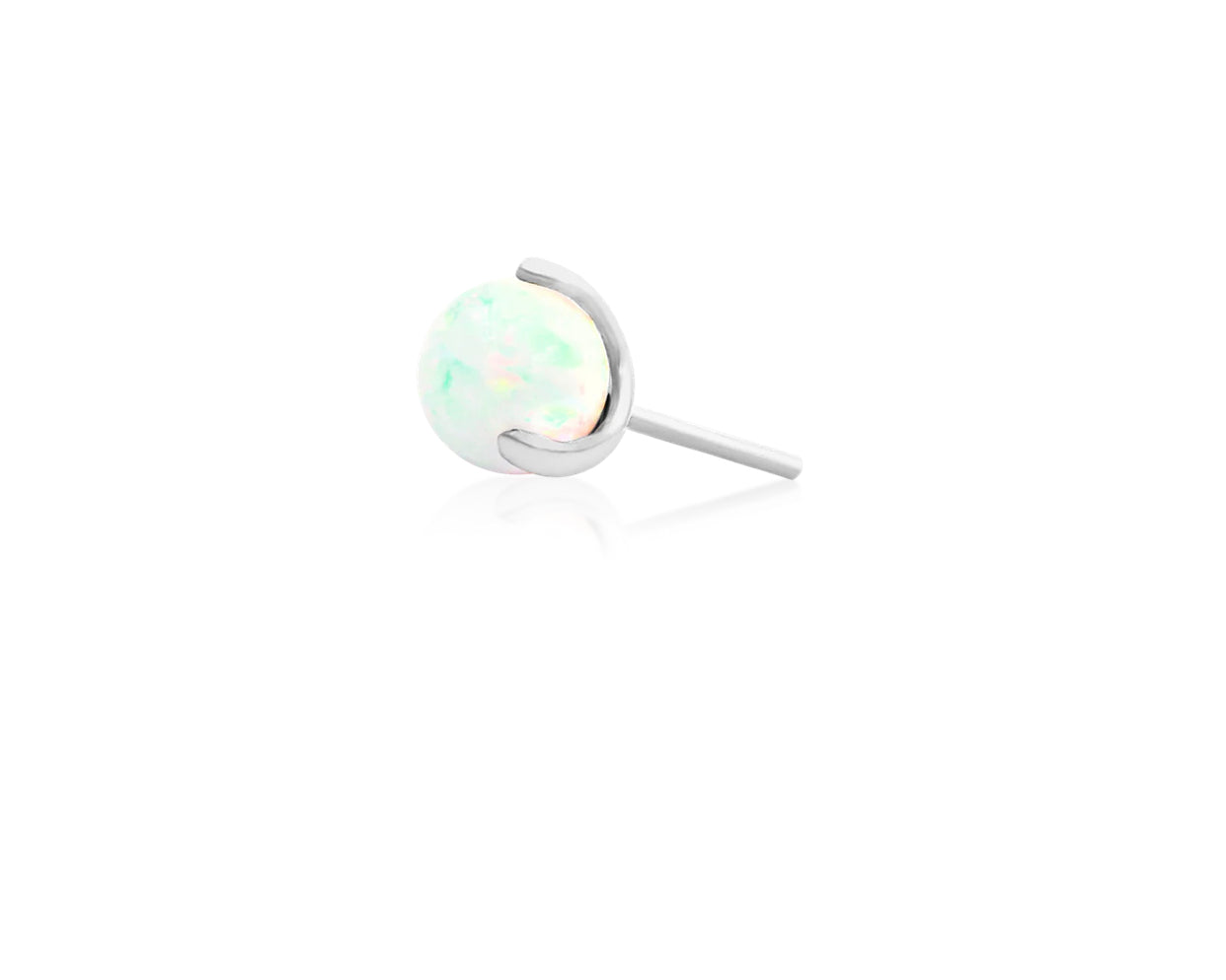 Junipurr Jewellery  Prong -Set Ball With Opal 14kt Gold Threadless End