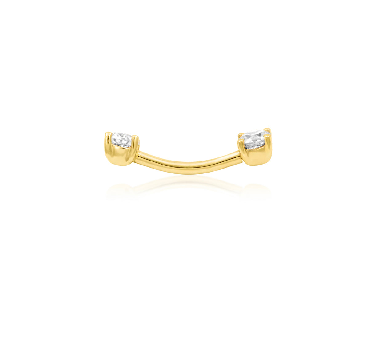 Junipurr Jewellery Empress Curved Gem 14kt Gold Barbell