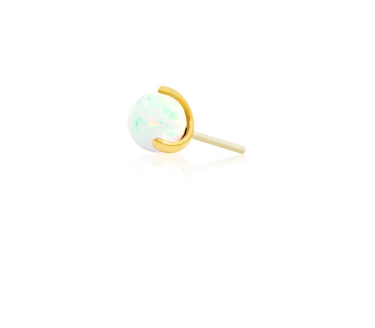 Junipurr Jewellery  Prong -Set Ball With Opal 14kt Gold Threadless End