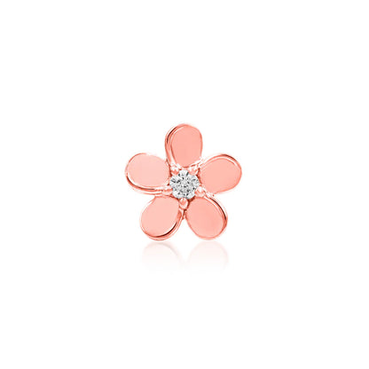 Junipurr Gold CZ Flower cartilage earring in solid 14k rose gold